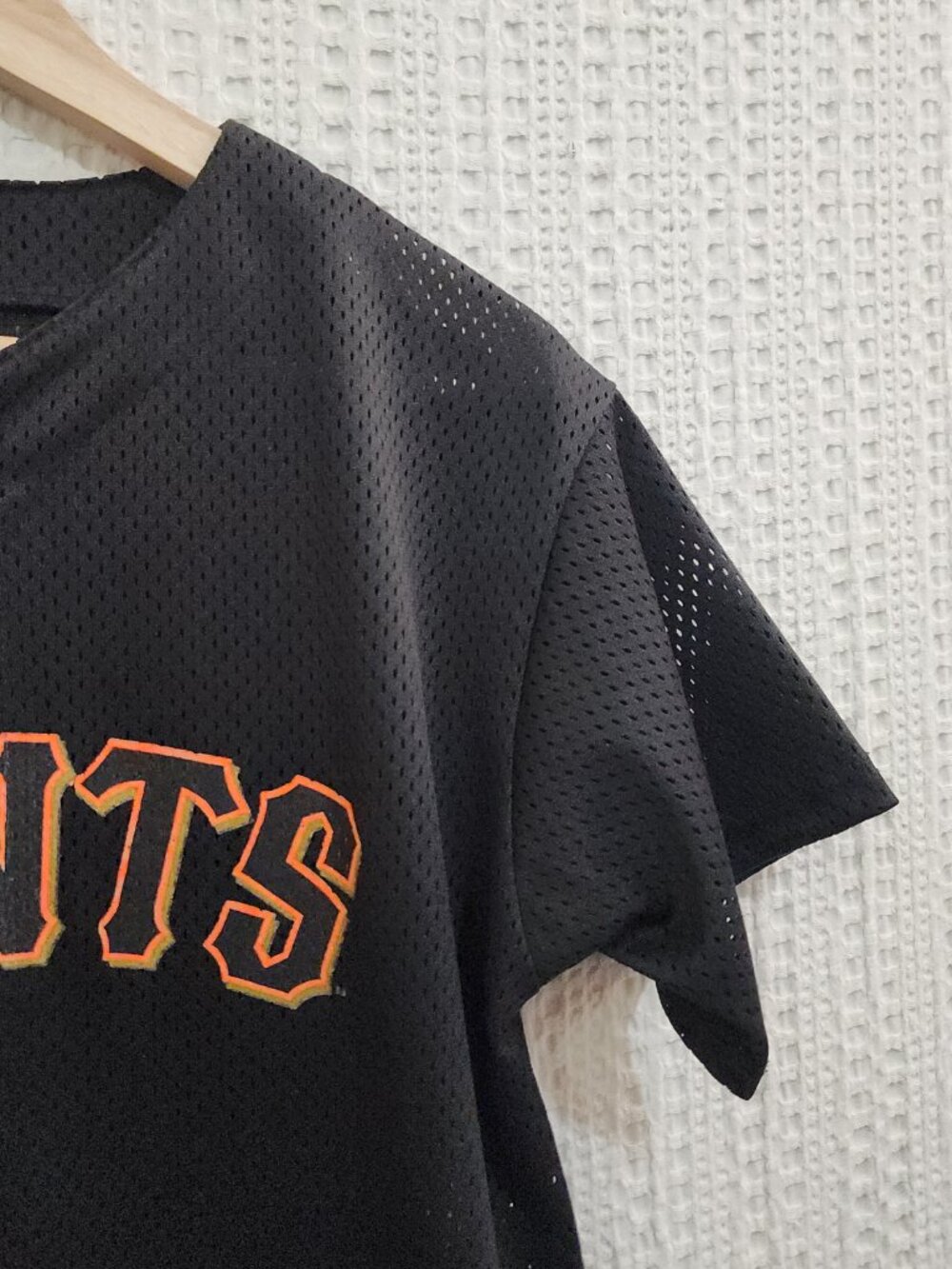 Vintage San Francisco Giants Jersey Majestic Black Mesh MLB Button Up Size Small - Picture 6 of 14